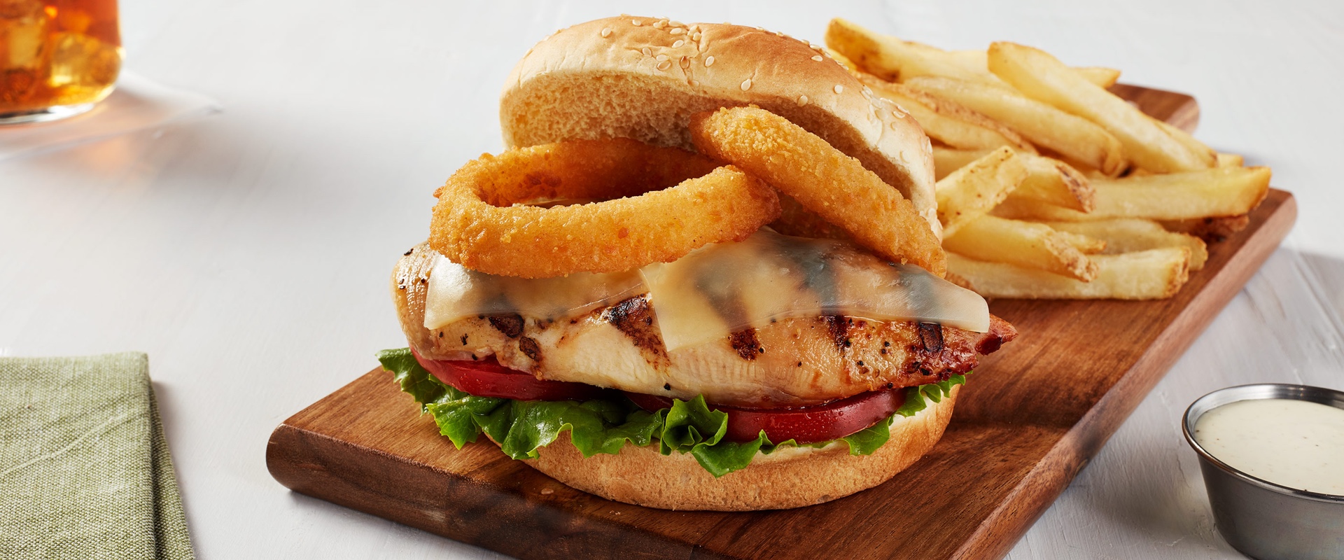 Breaded Onion Ring Topped Grilled Chicken McCain Foods