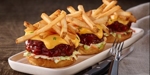 Sliders topped with fries